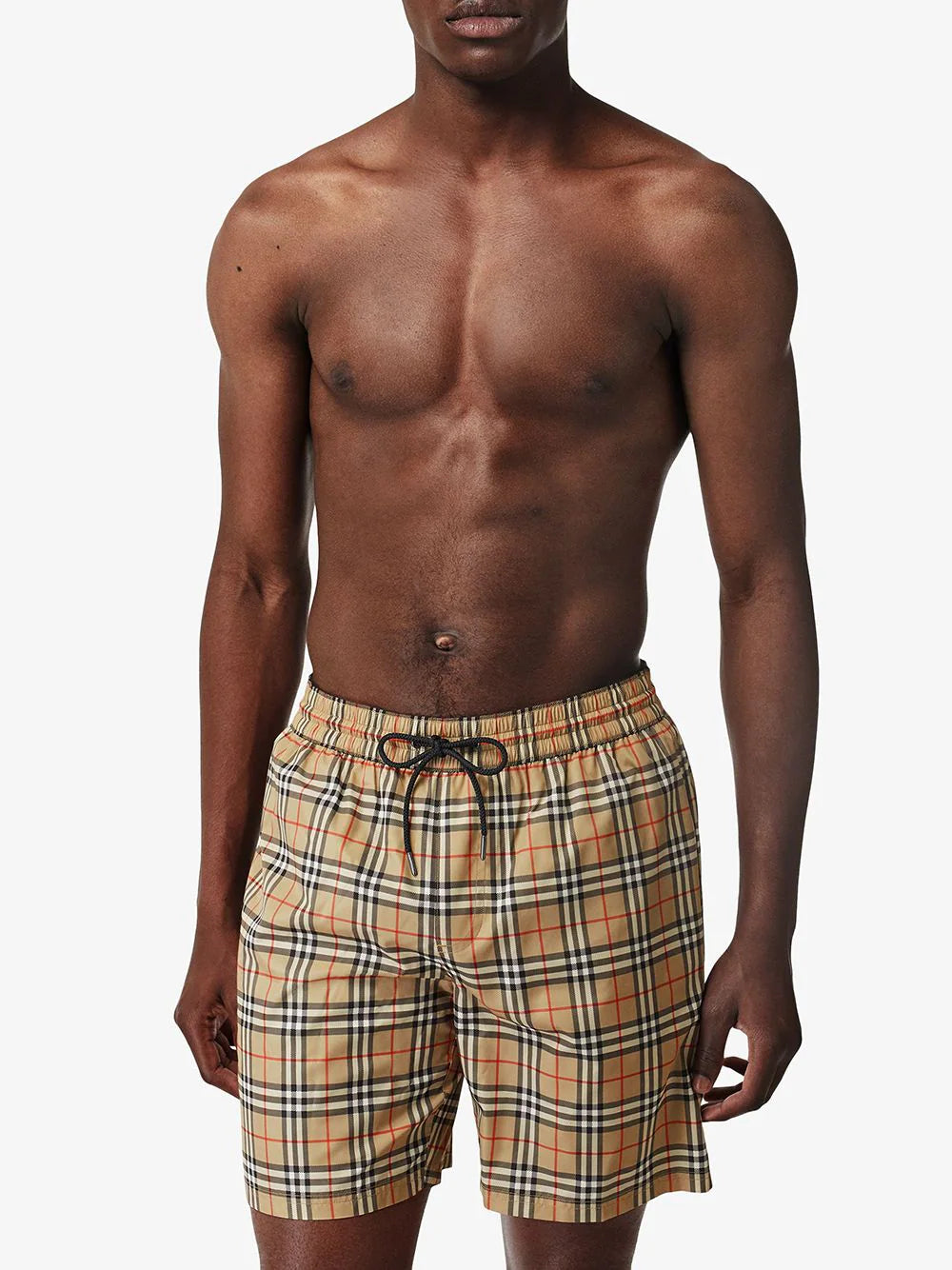 Vintage Check Print Swim Shorts