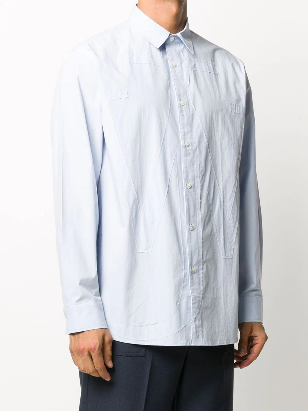 Tonal Applique Buttoned Shirt