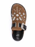 Stud-Embellished Buckled Clogs