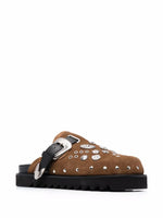 Stud-Embellished Buckled Clogs