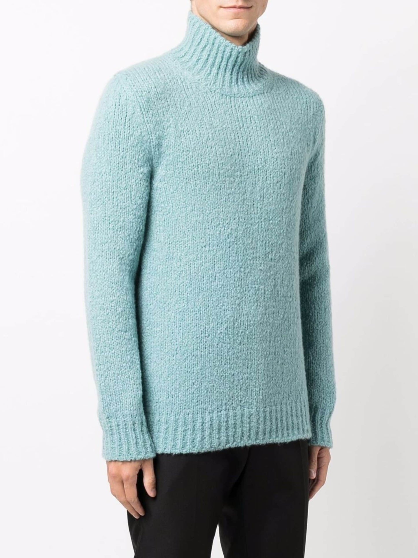 Mock-Neck Knitted Cashmere Jumper