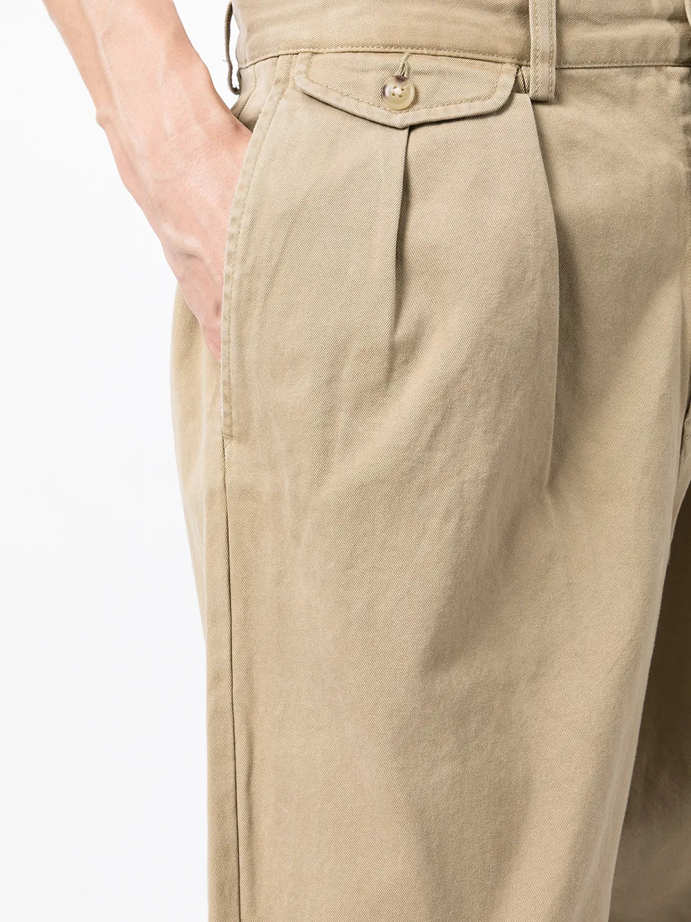 Pleat-Detail Cotton Trousers