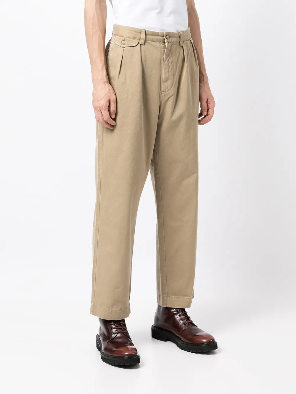 Pleat-Detail Cotton Trousers