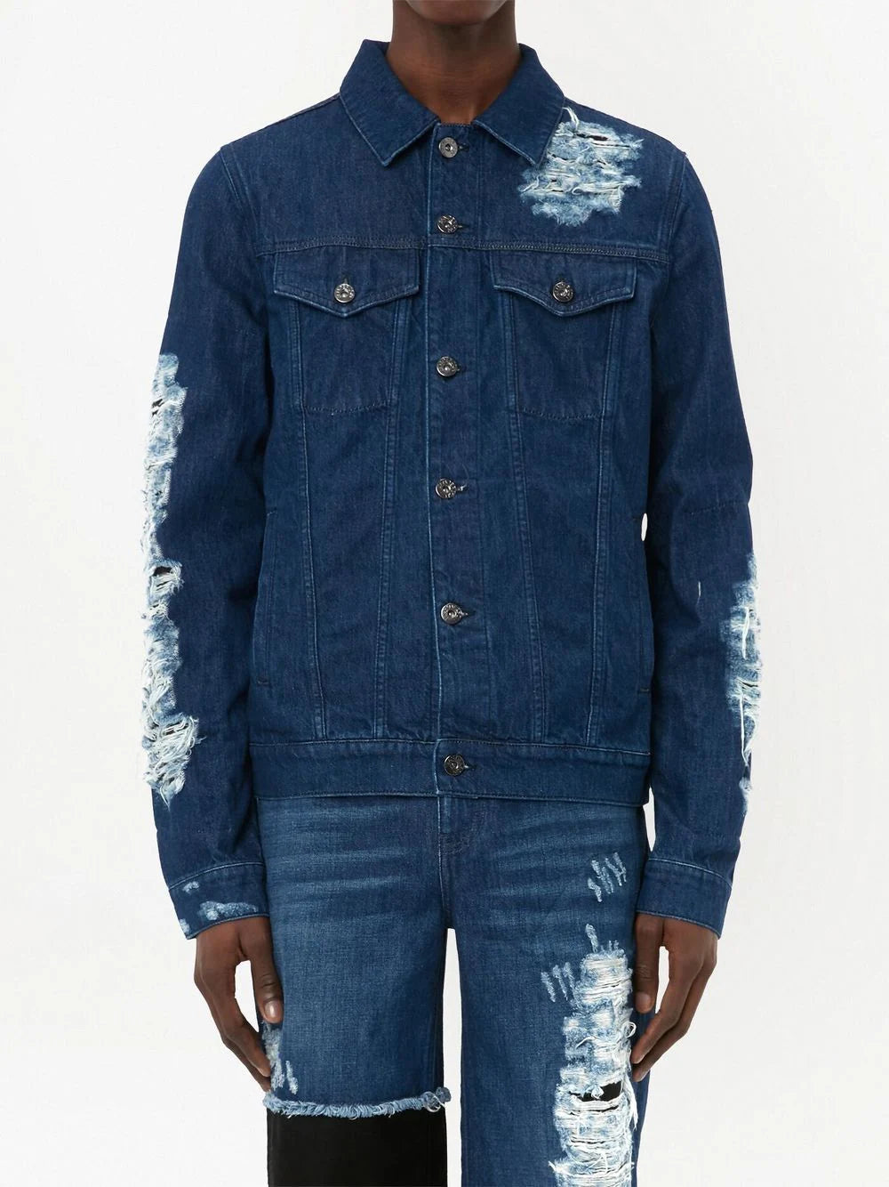 Distressed -Effect Denim Jacket