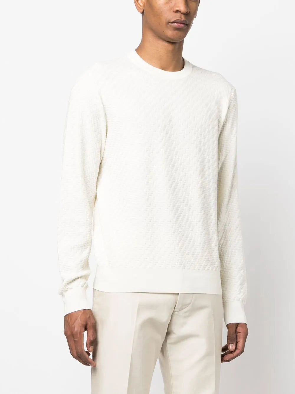 Crew-Neck Cotton-Silk Jumper