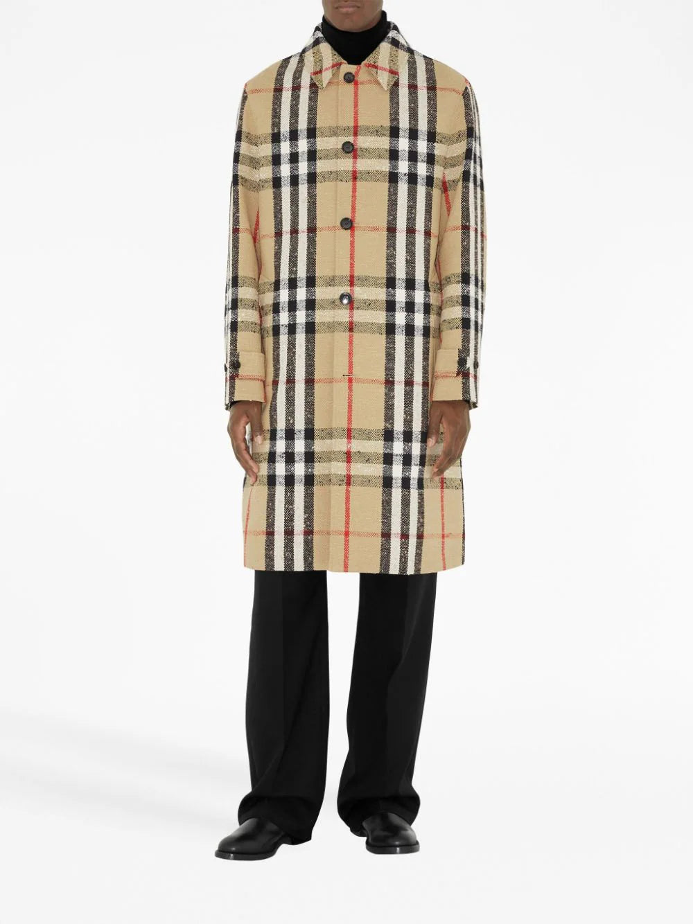 Checked Bouclé Car Coat