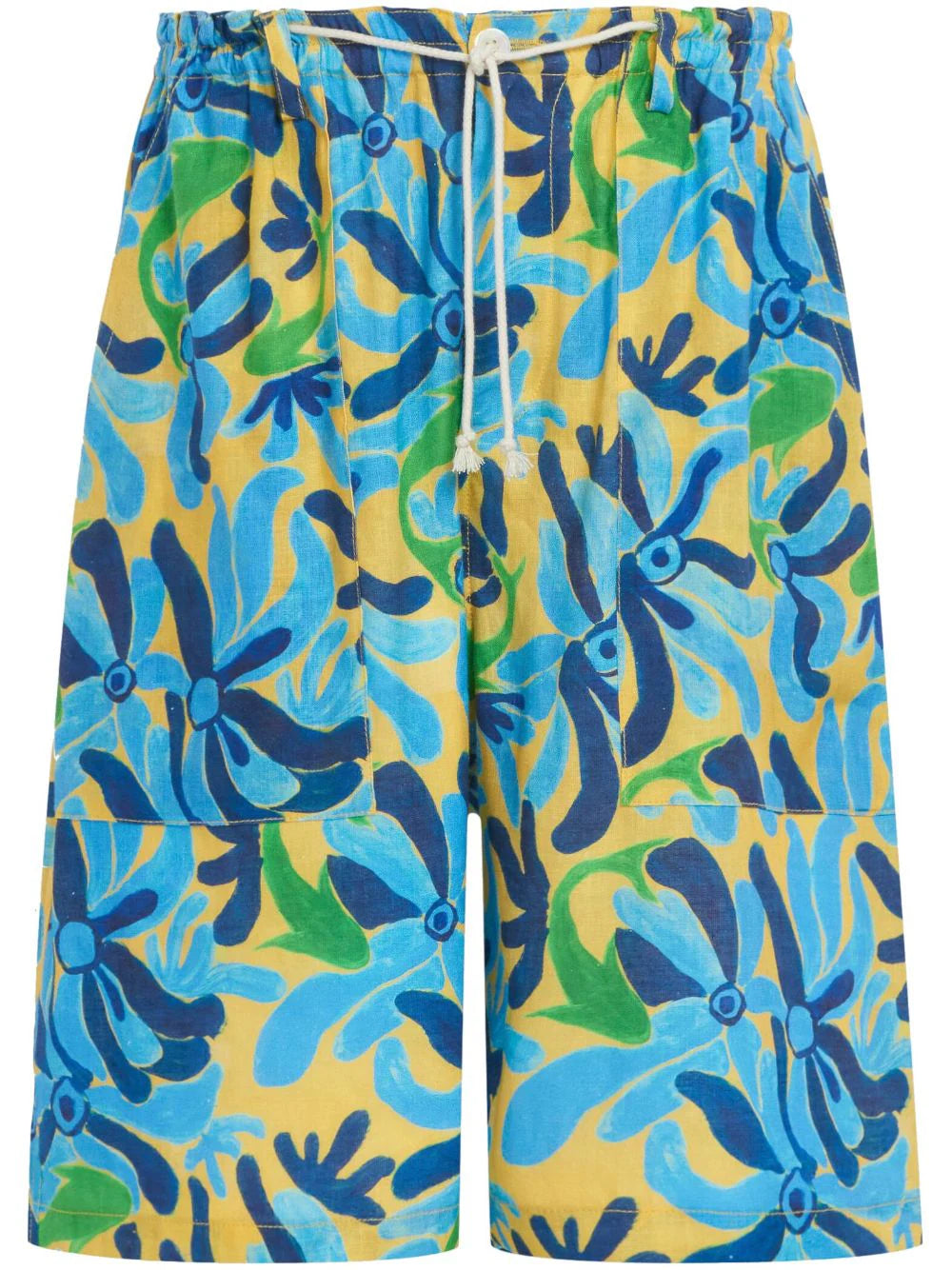 Graphic-Print Drop-Crotch Shorts