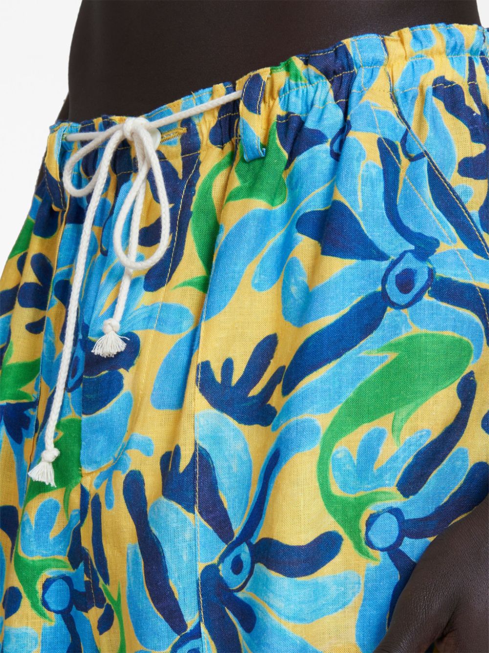 Graphic-Print Drop-Crotch Shorts