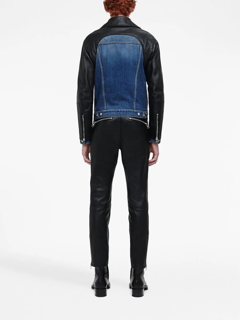 Leather Panelled Denim Jacket