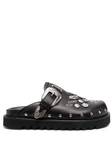 Studded Leather Slippers