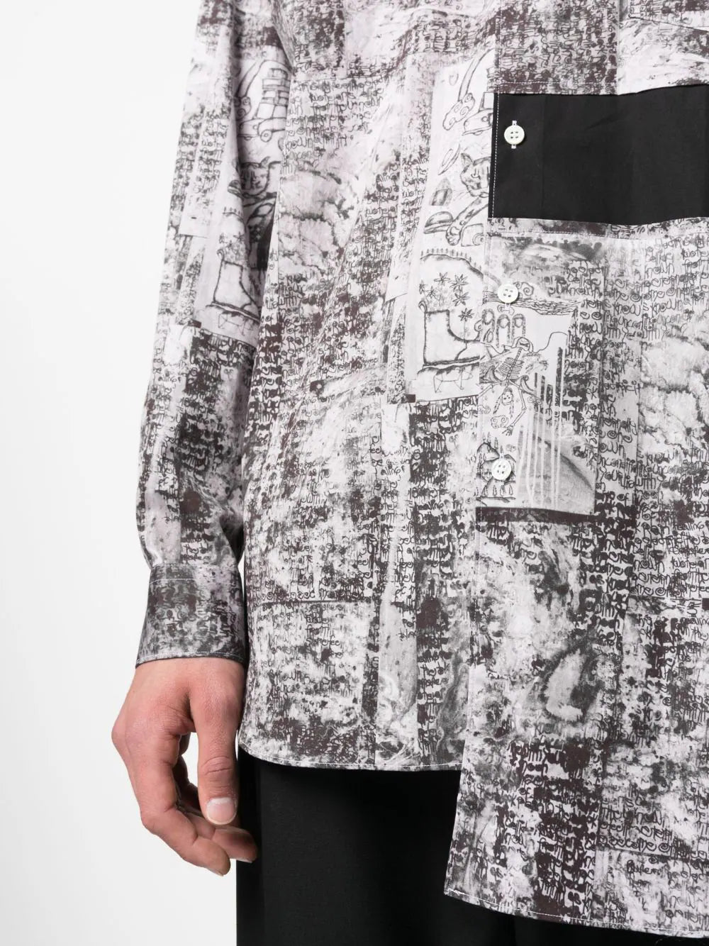 Graphic-Print Asymmetric Shirt