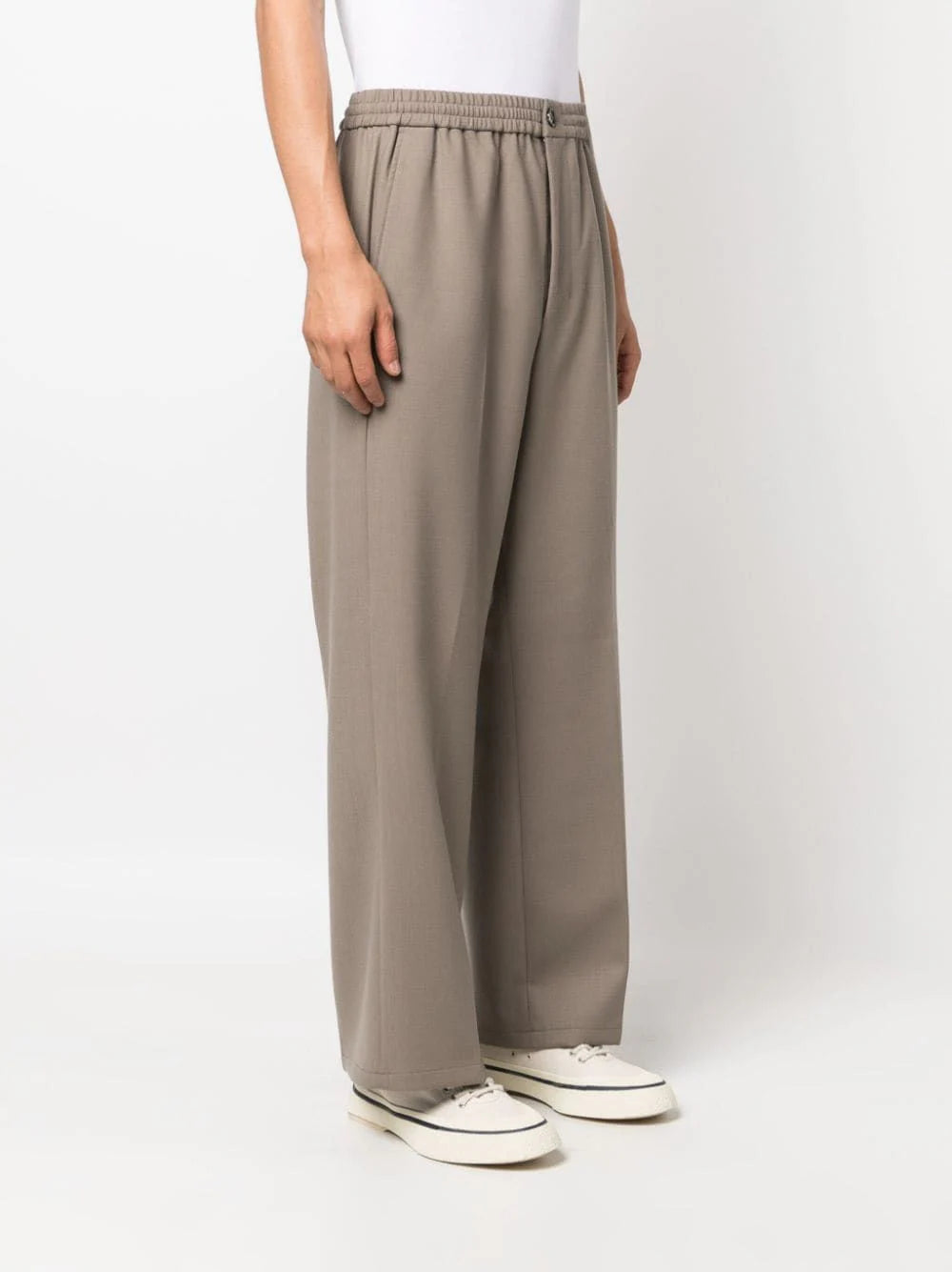 Straight-Leg Elastic-Waist Trousers