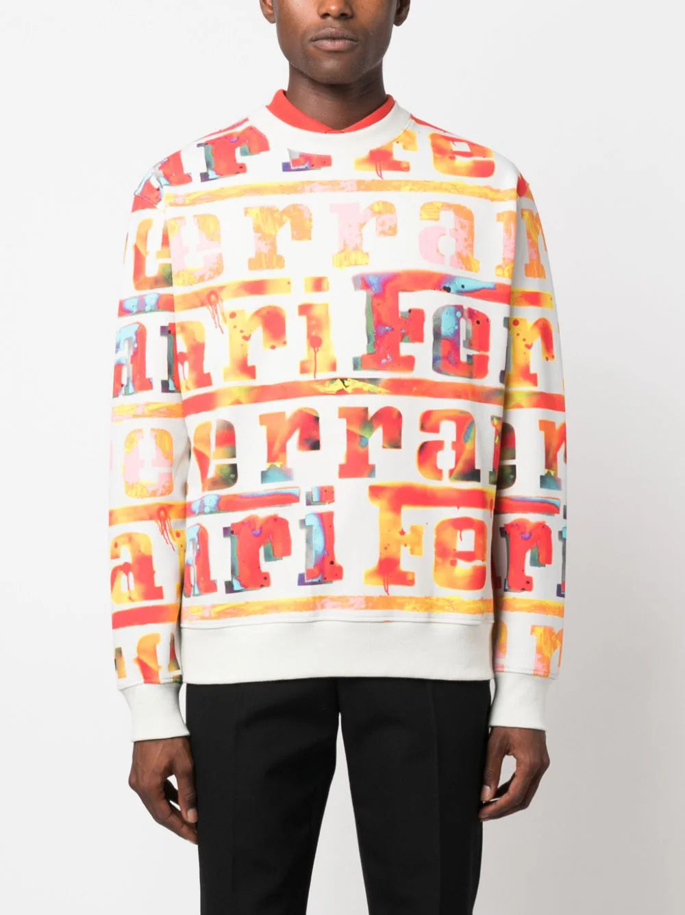 Graffiti Logo-Pattern Sweatshirt