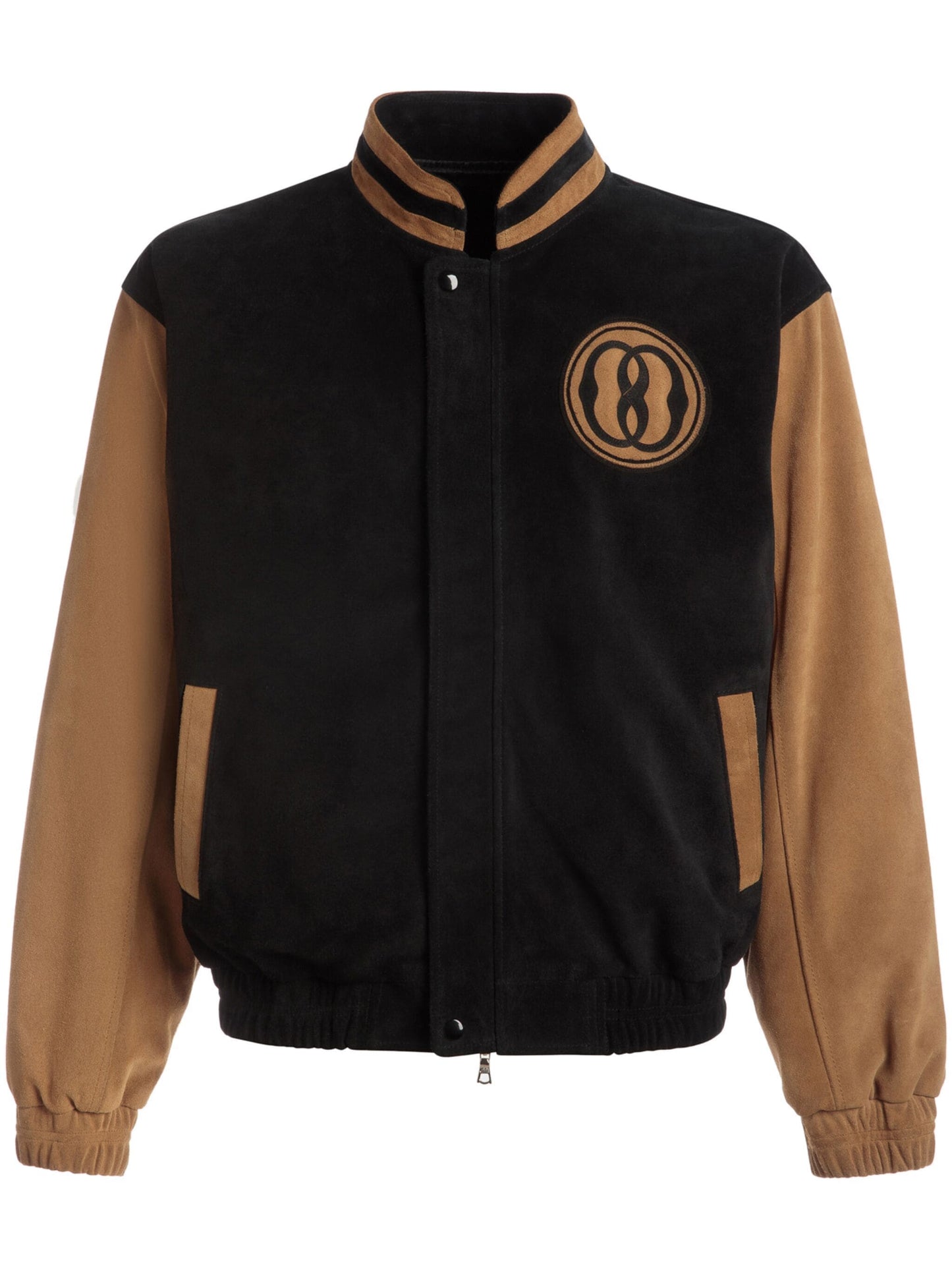 Emblem Logo-Patch Suede Bomber Jacket