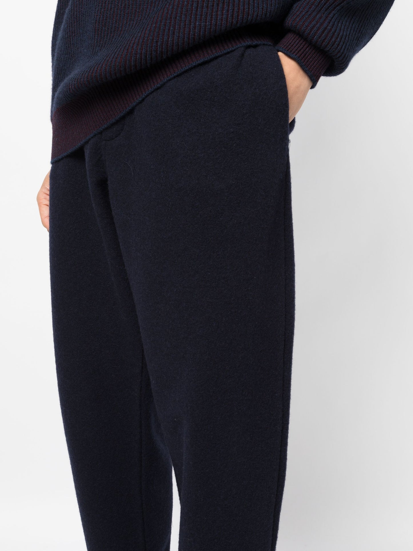 High-Waist Tapered-Leg Trousers