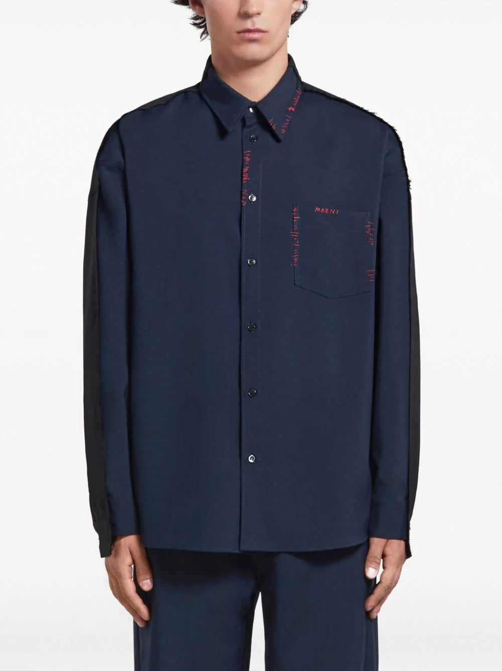 Panelled Virgin-Wool Shirt