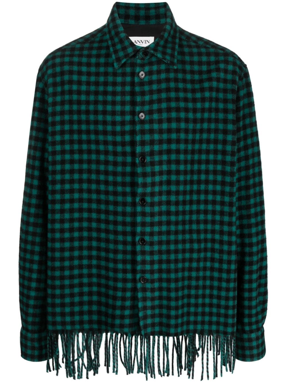 Fringed Checked Wool Shirt