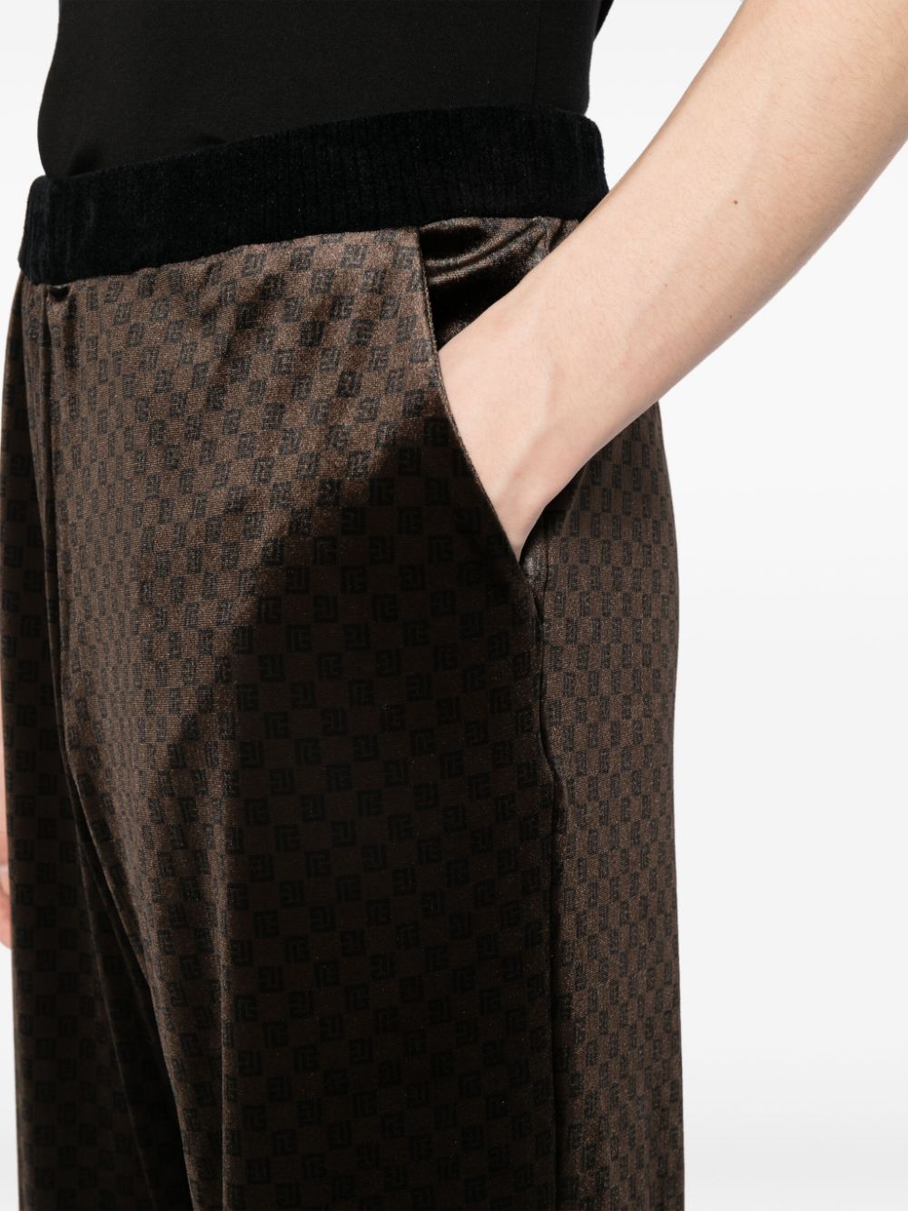 Monogram-Jacquard Straight-Leg Trousers