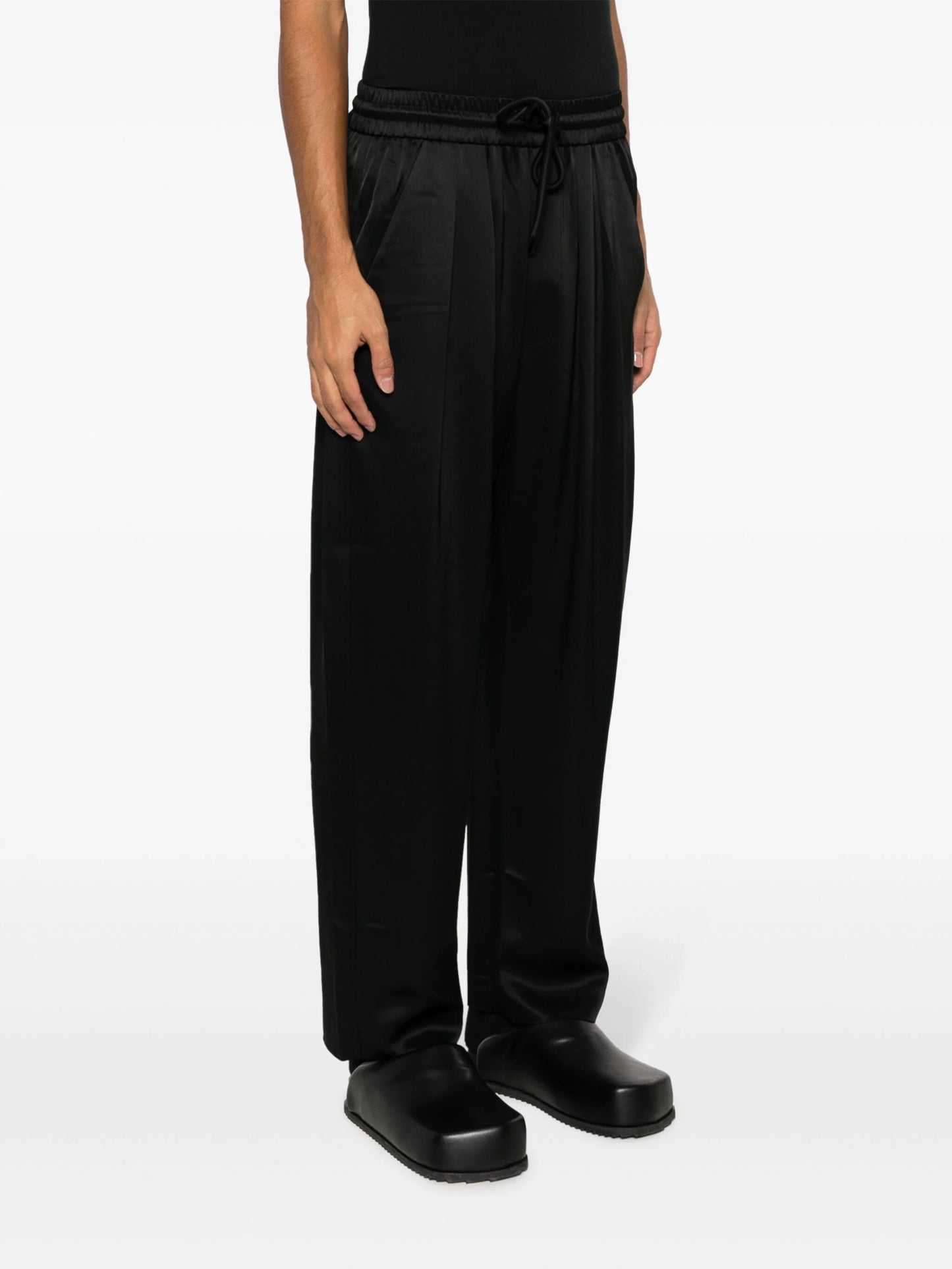 Satin Straight-Leg Trousers