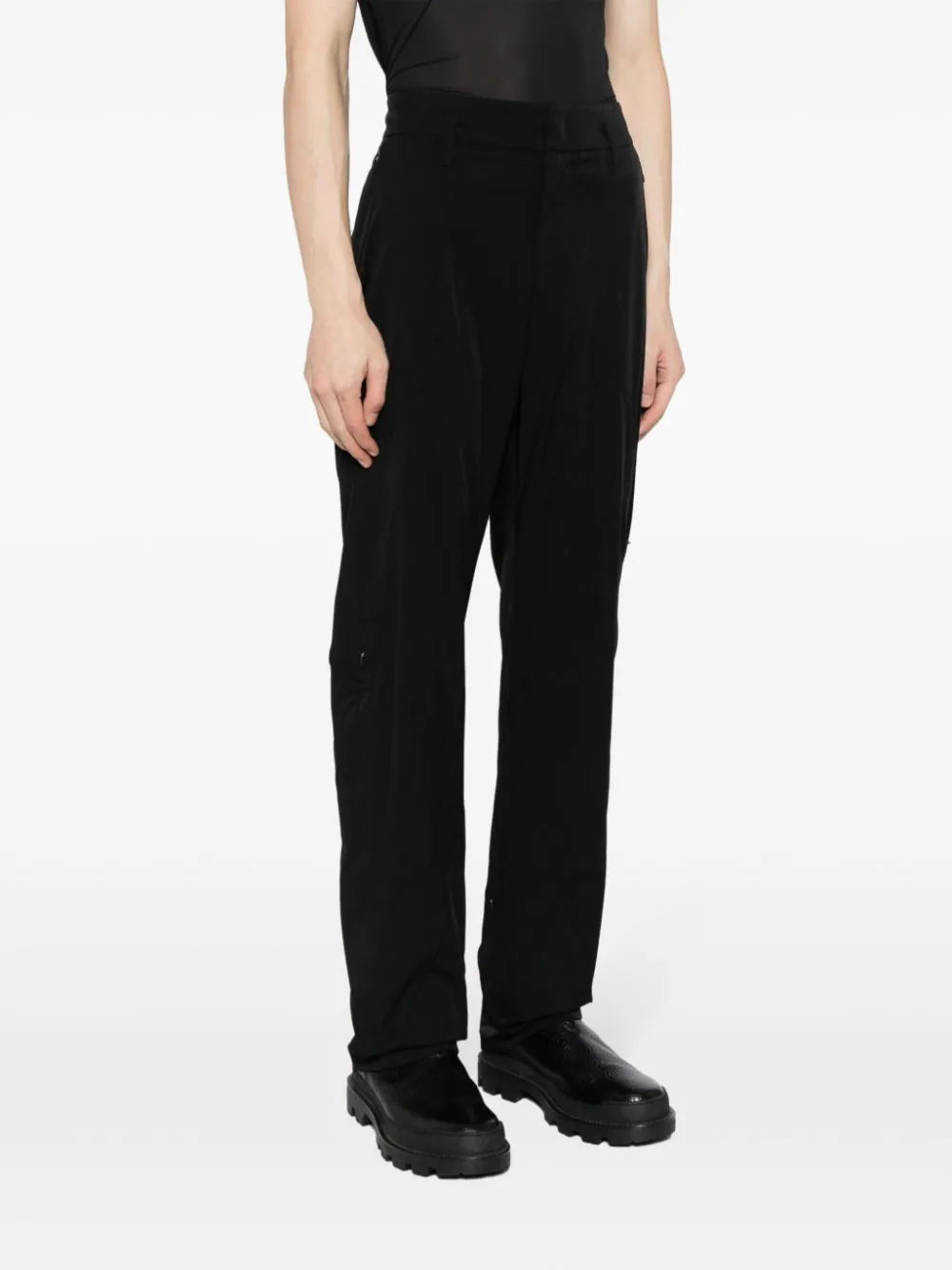 Zip-Detail High-Waist Trousers