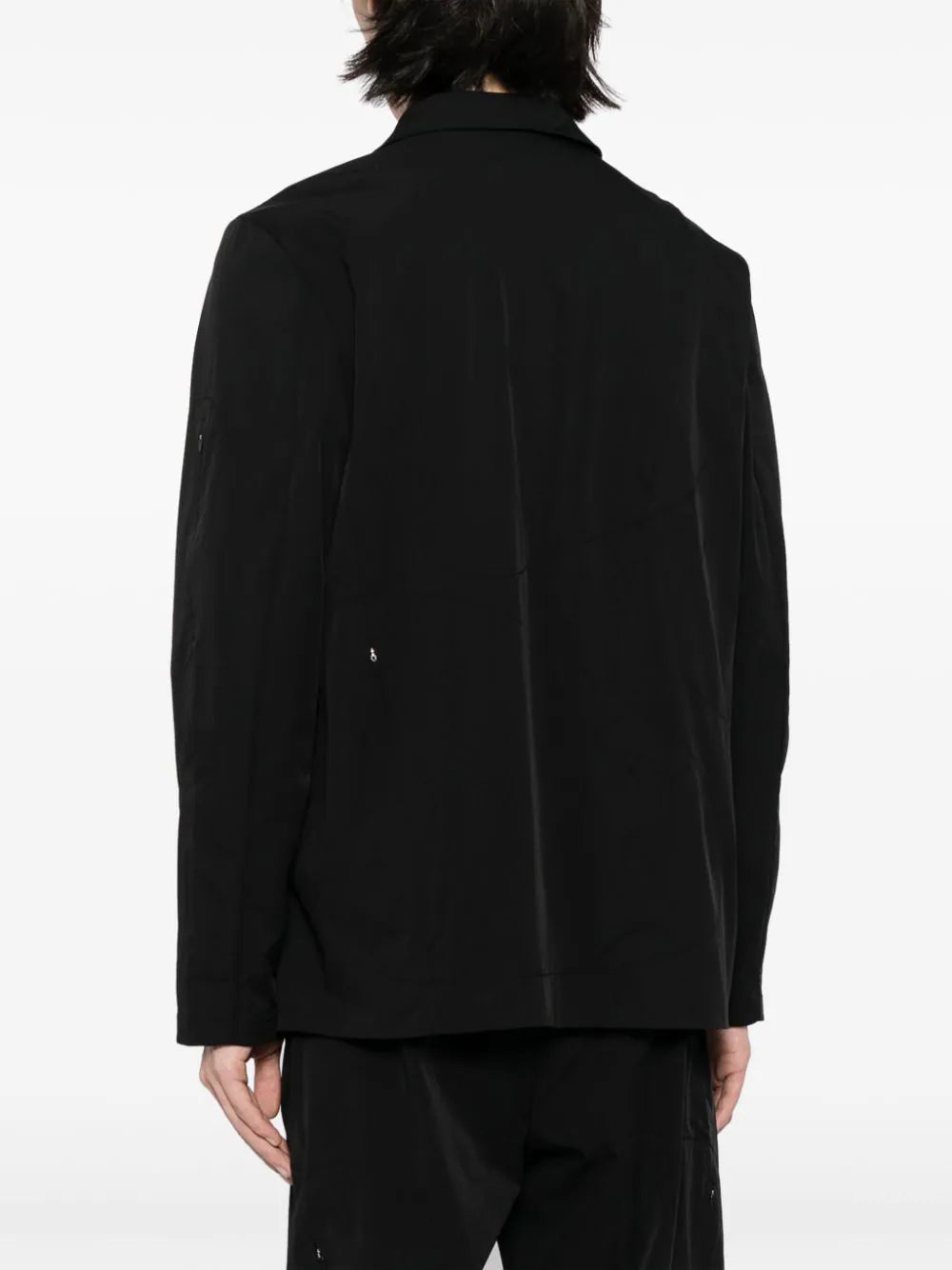 Zip-Detail Notched-Collar Shirt Jacket