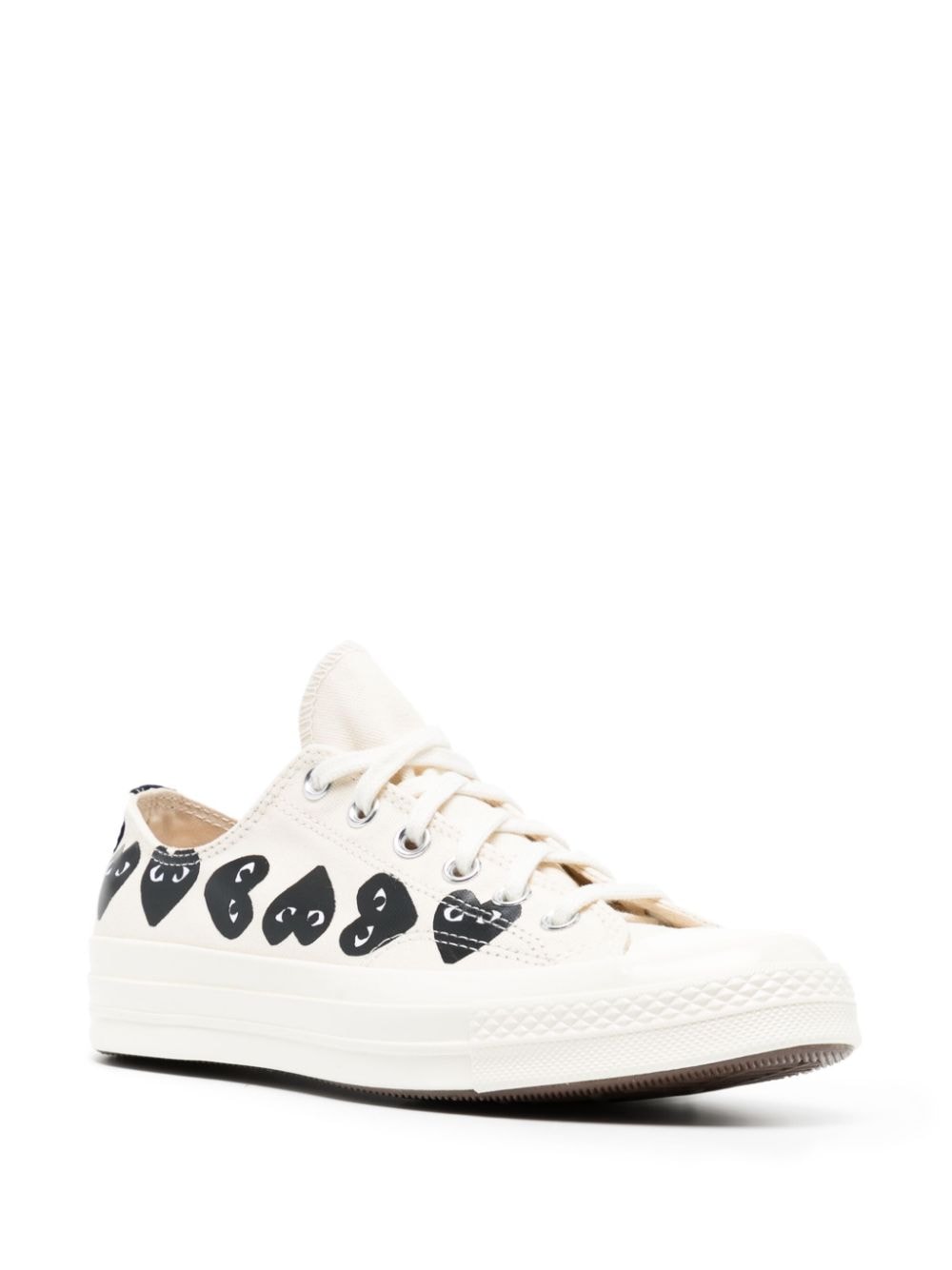 Multi Hearts-Print Low-Top Sneakers