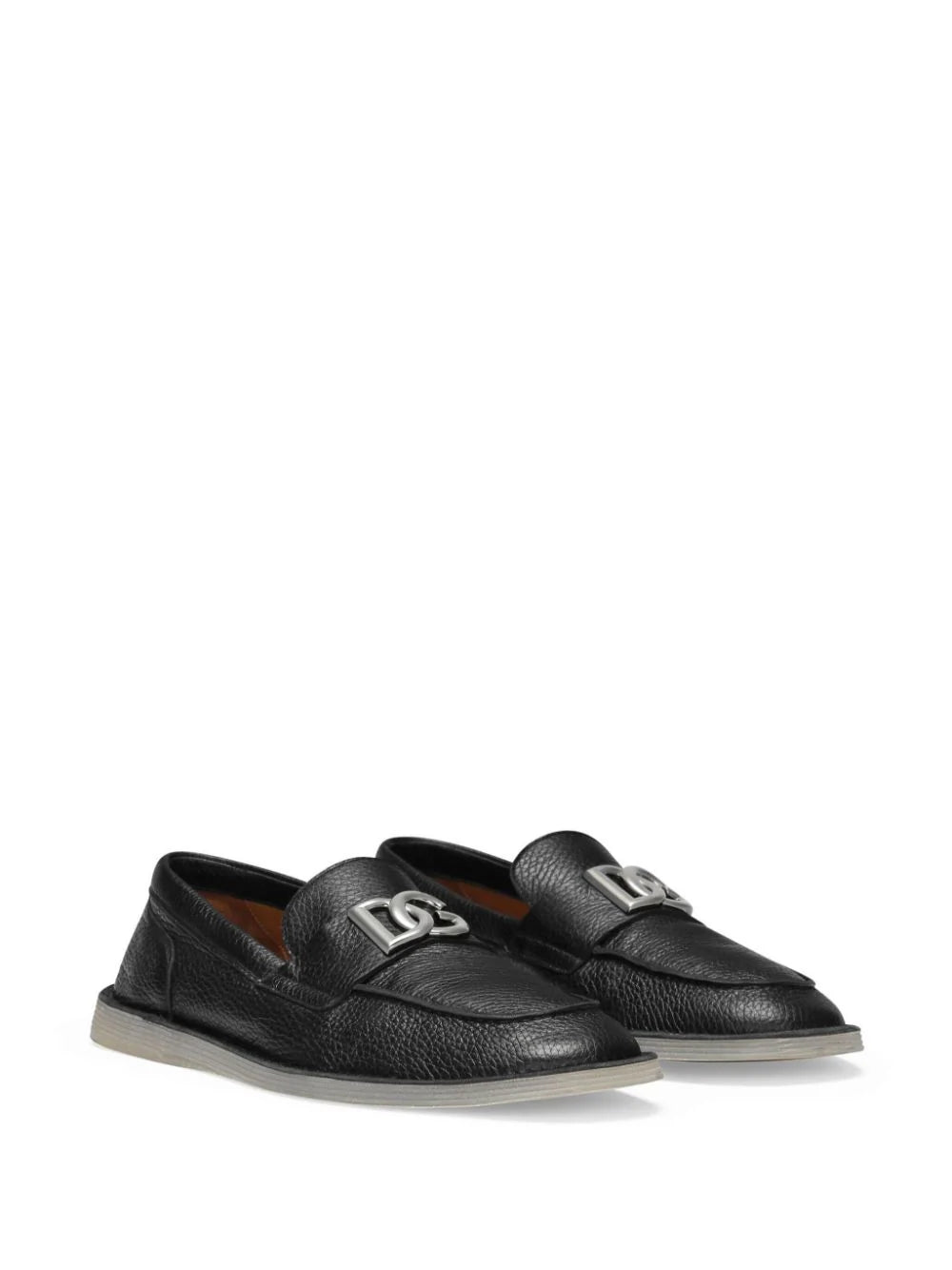 Logo-Plaque Leather Loafers