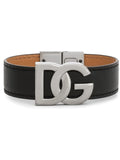 Logo-Plaque Leather Bracelet