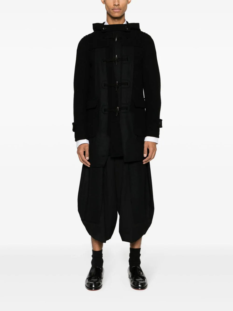 Black Comme Des Garçons Slouch-Hood Wool-Blend Coat – The Business Fashion