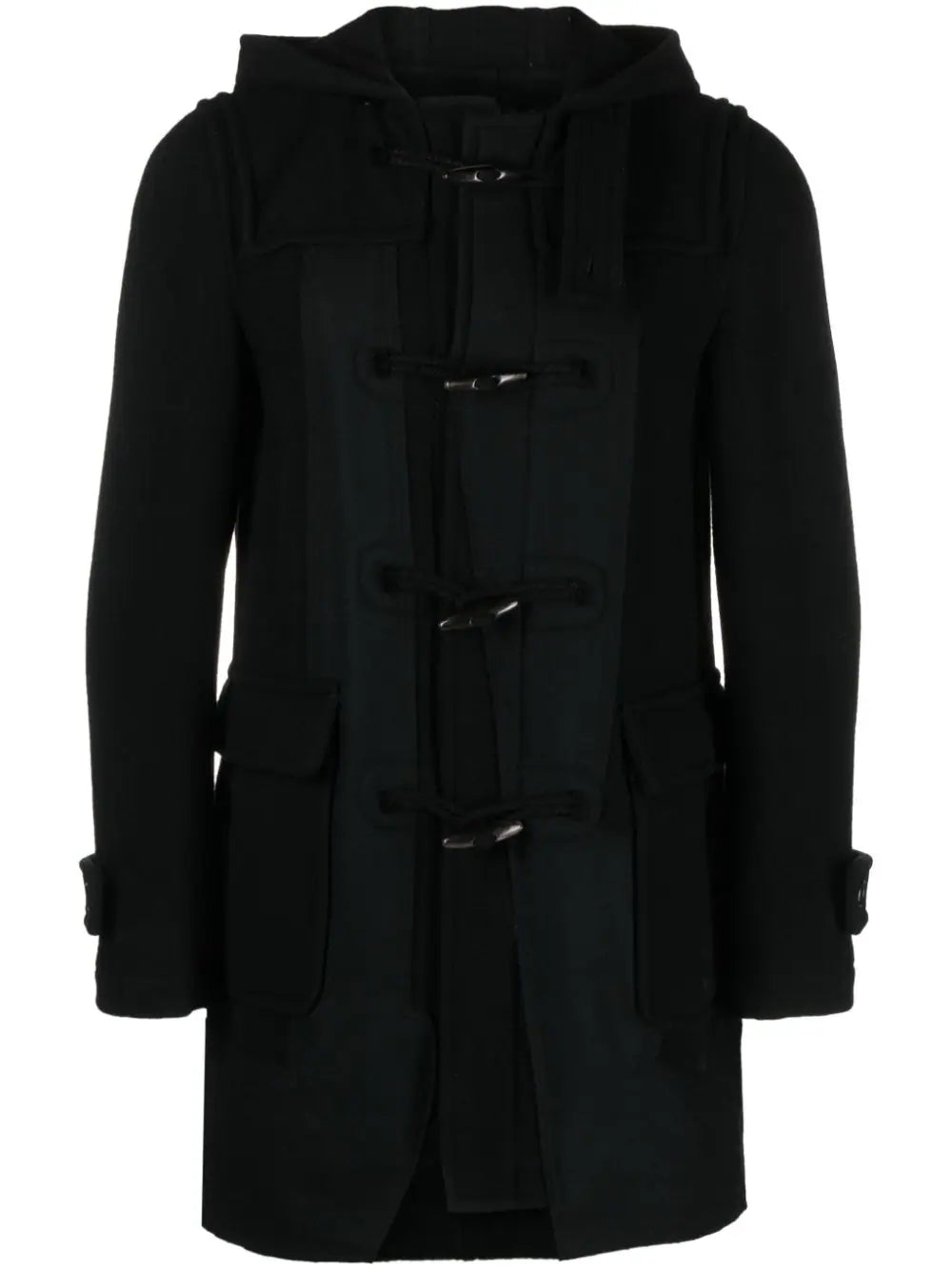 Slouch-Hood Wool-Blend Coat