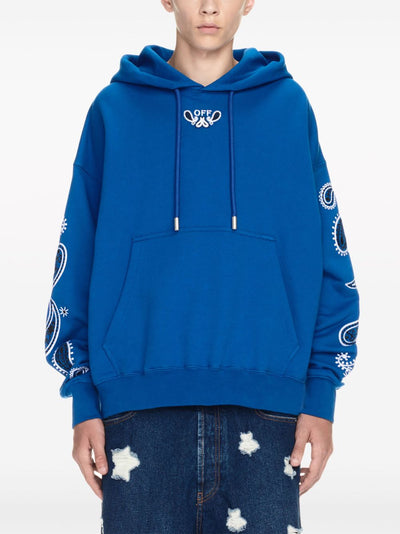 Bandana-Embroidered Cotton Hoodie