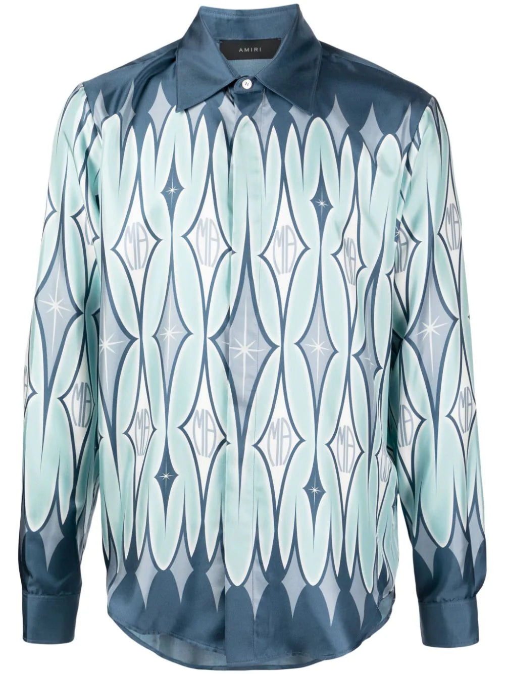 Argyle-Print Silk Shirt