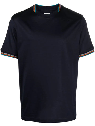 Striped-Trim Cotton T-Shirt