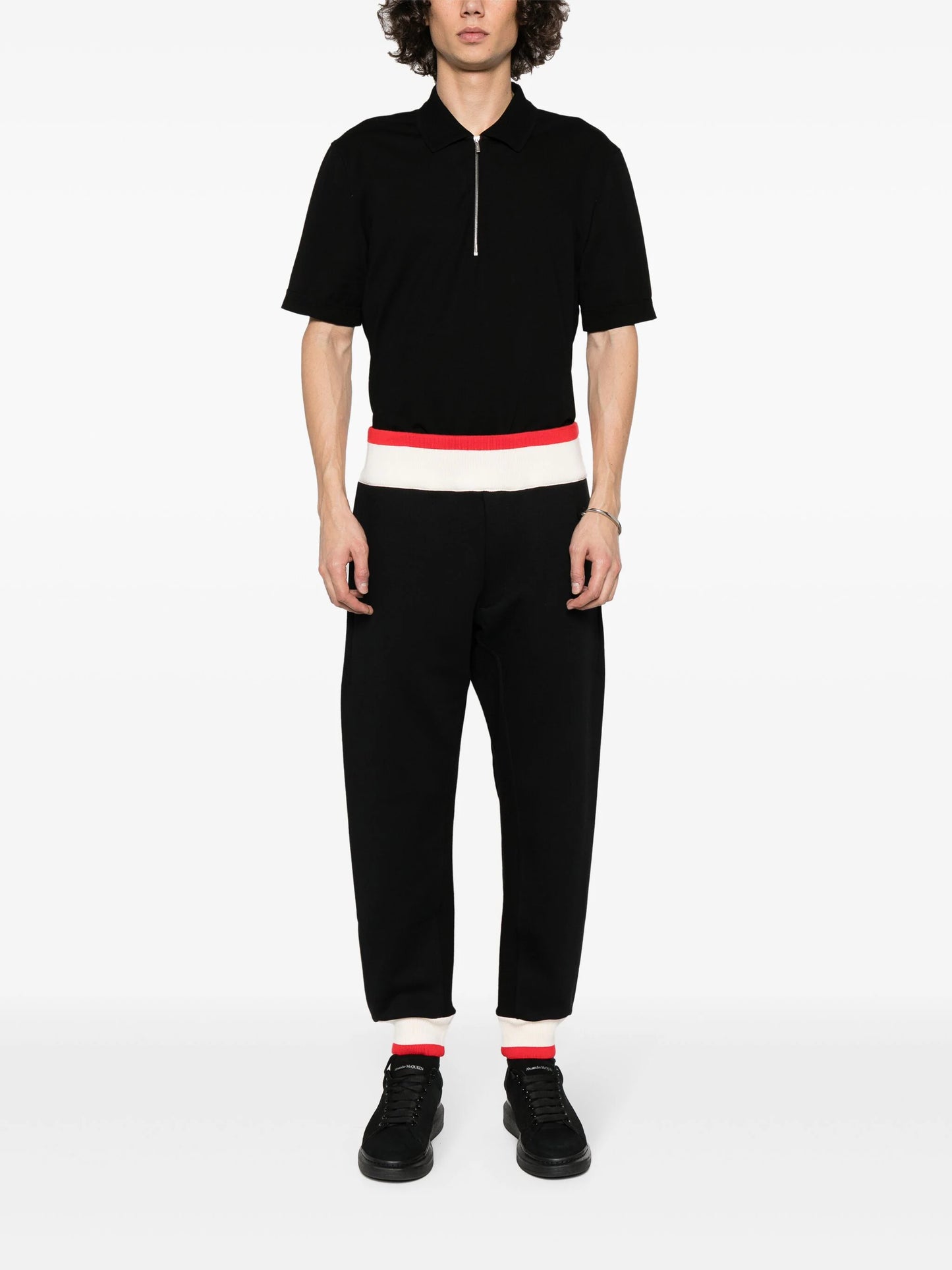 Logo-Print Strap Cotton Track Pants