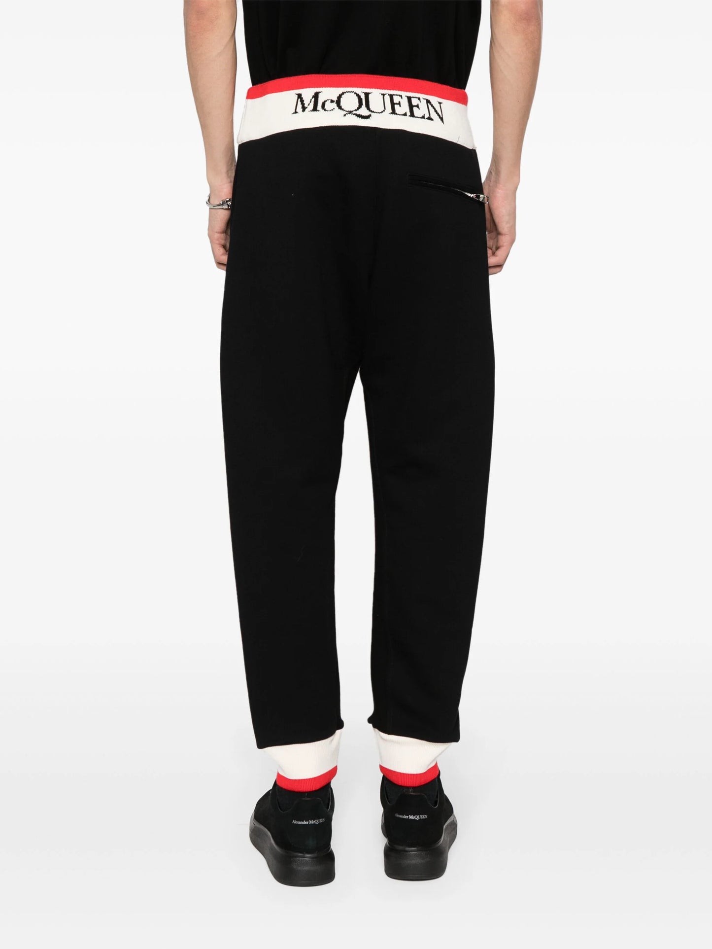 Logo-Print Strap Cotton Track Pants