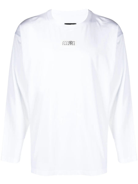 Numbers Motif-Patch Long-Sleeve T-Shirt