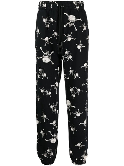 Skull-Print Cotton Track Pants