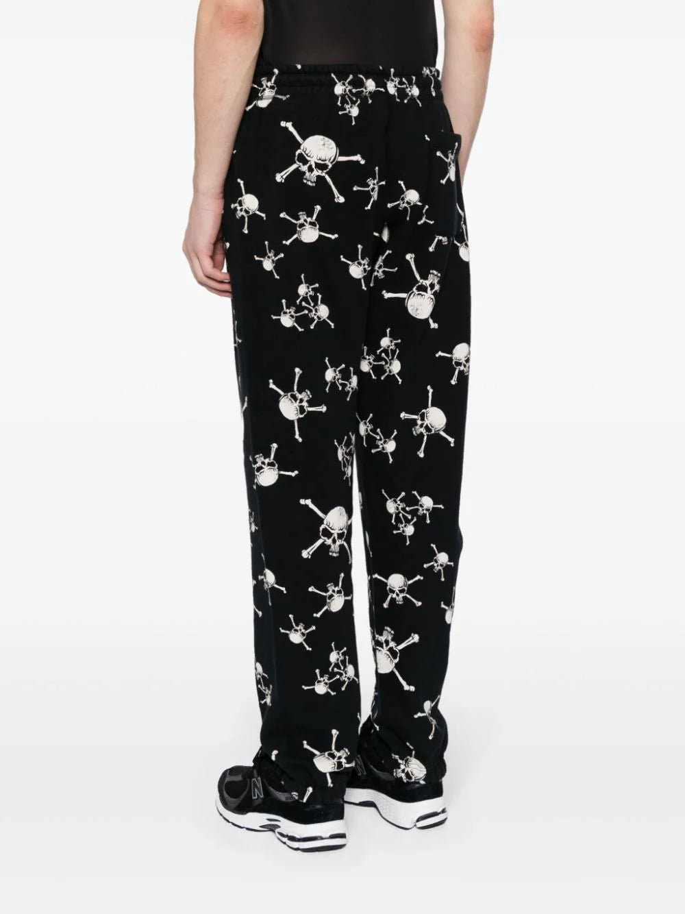 Skull-Print Cotton Track Pants