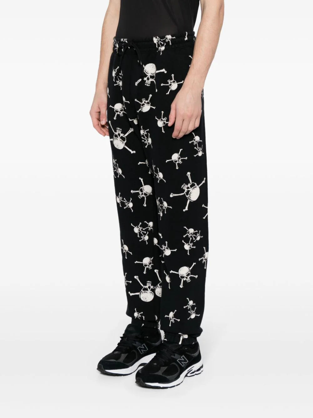 Skull-Print Cotton Track Pants