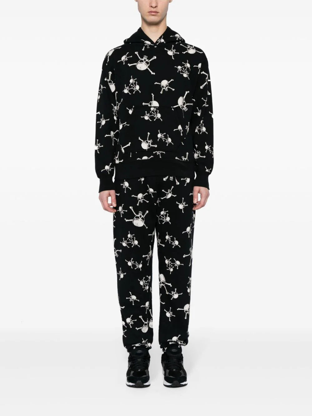 Skull-Print Cotton Track Pants