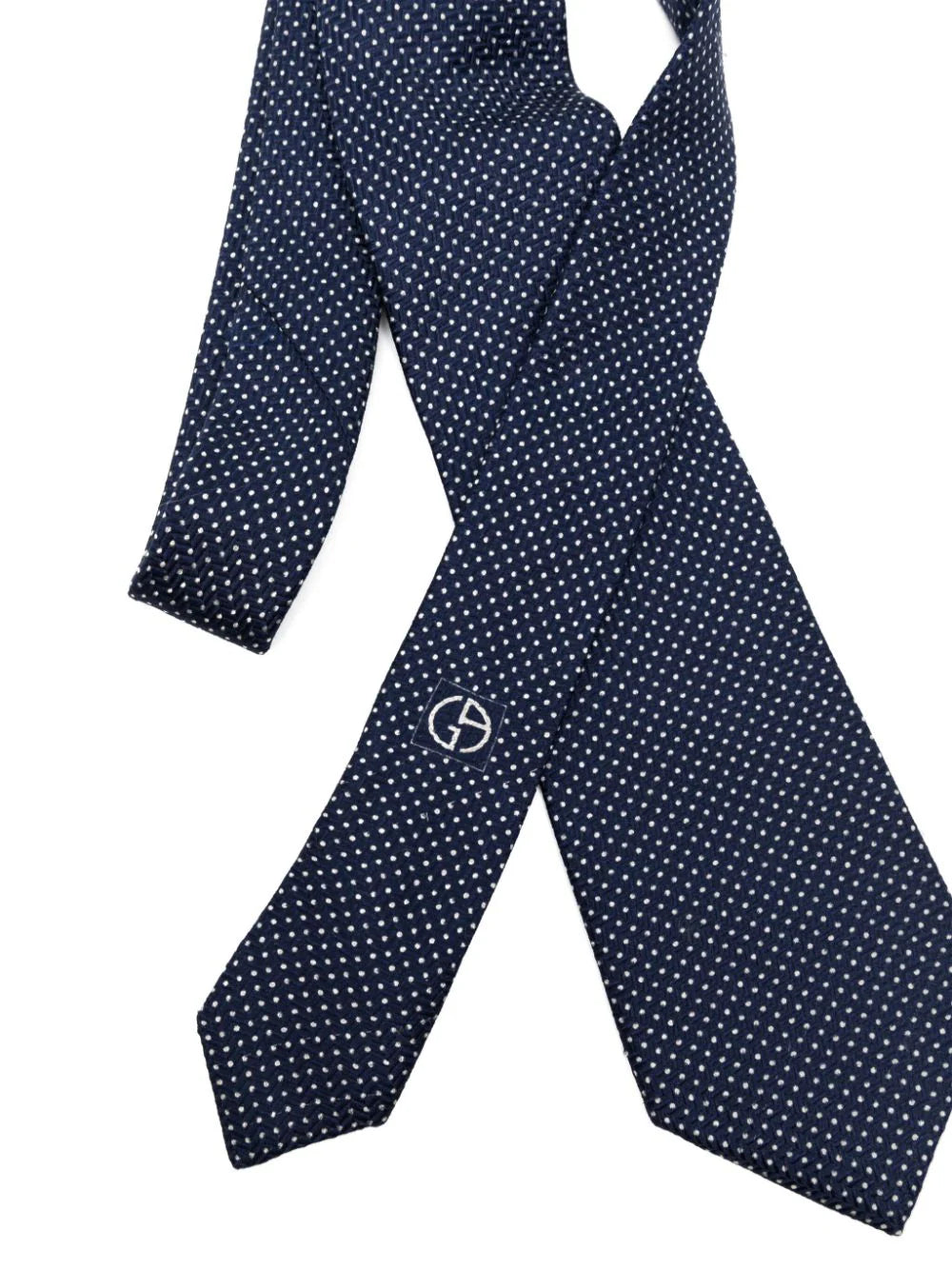 Logo-Appliqué Polka-Dot Tie