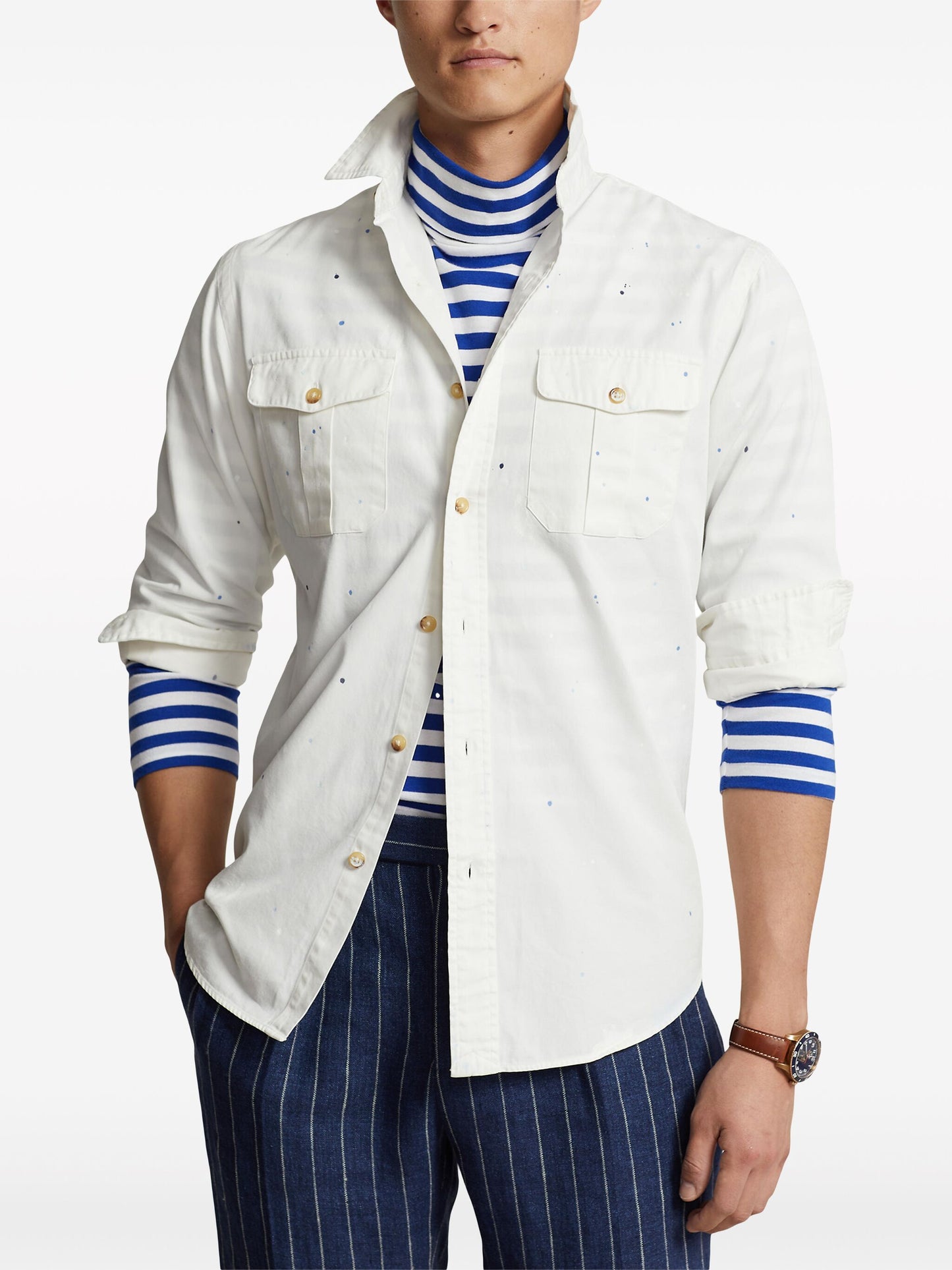 Classic-Collar Cotton Shirt