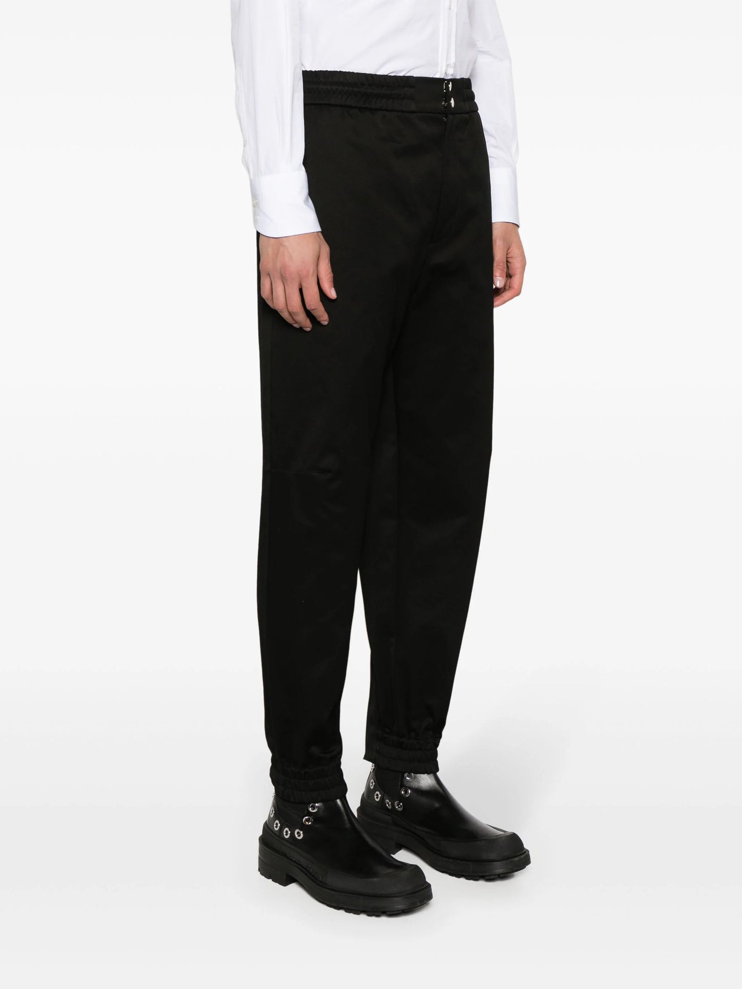 Tapered-Leg Cotton Trousers