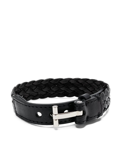 T-Lock Interwoven-Leather Bracelet