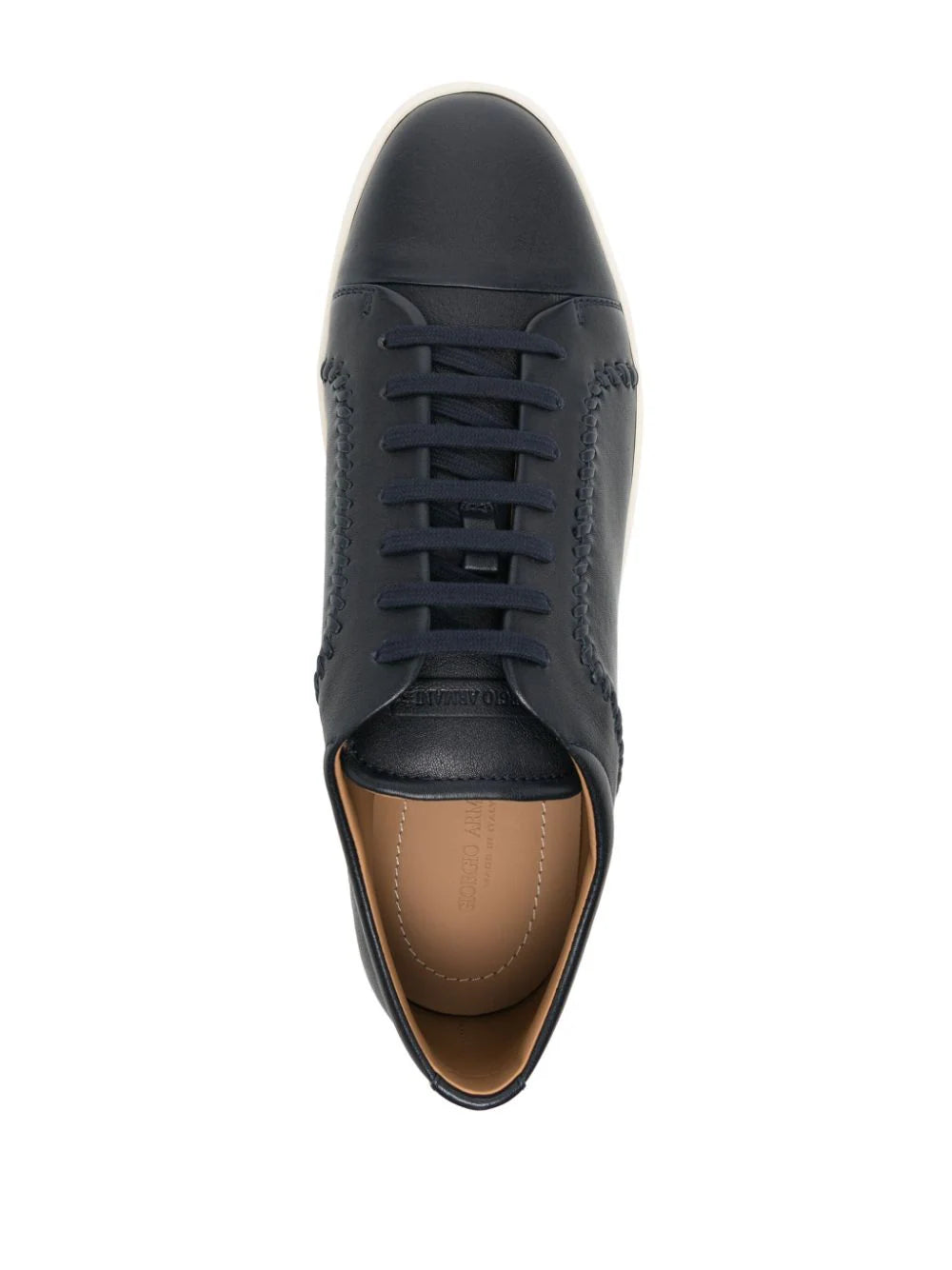 Whipstitch-Trim Leather Sneakers