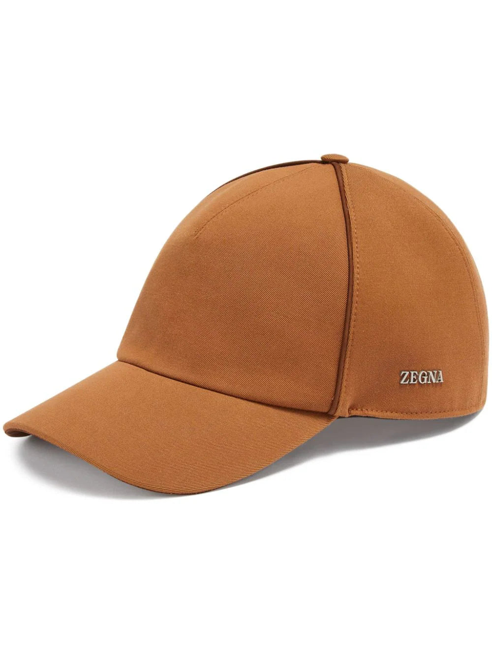 Zegna Cotton Wool Mix Side Logo Cap Brown