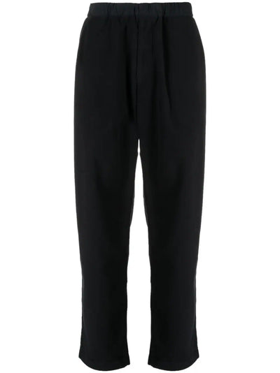 Elasticated-Waist Tapered Trousers