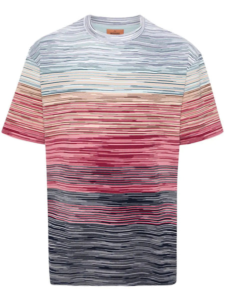 Slub-Pattern Cotton T-Shirt