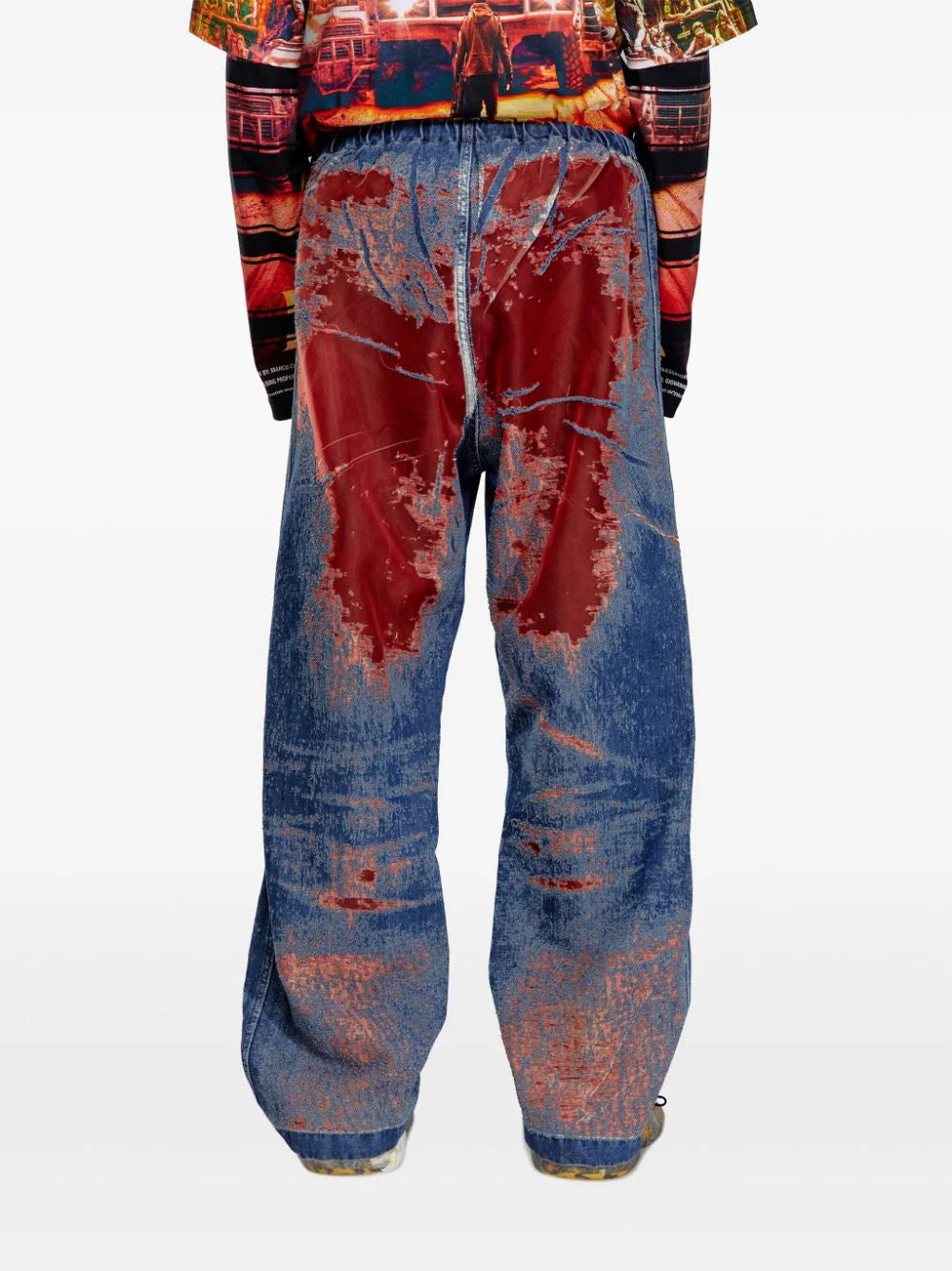 D-Martial Distressed-Effect Cotton Jeans