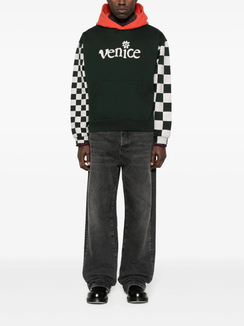 Venice-Print Colour-Block Hoodie